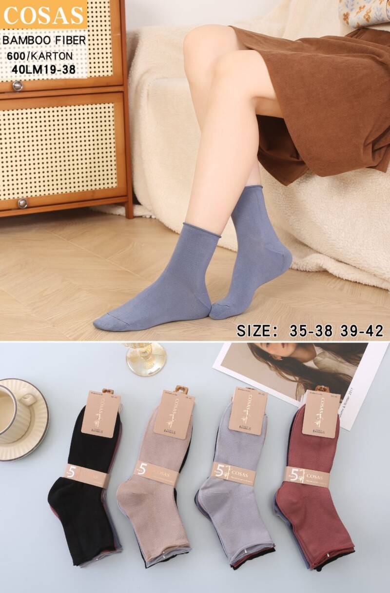 Skarpety damskie Roz 35-42, Mix kolor Paczka 40 szt
